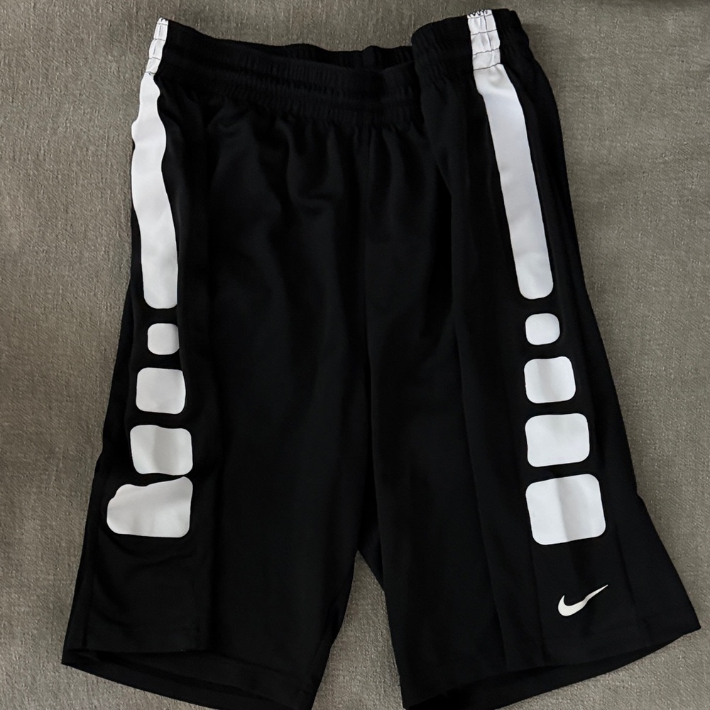 Nike Black Shorts with White Geometric Design